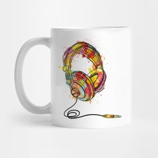 Colour Splash Headphones Mug